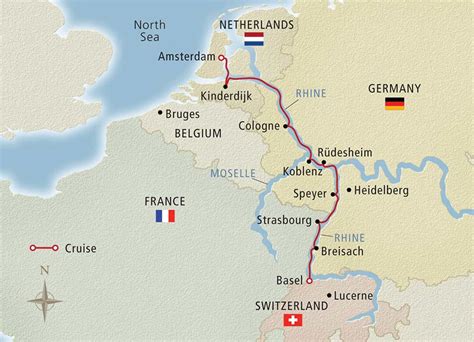 viking rhine river cruise map